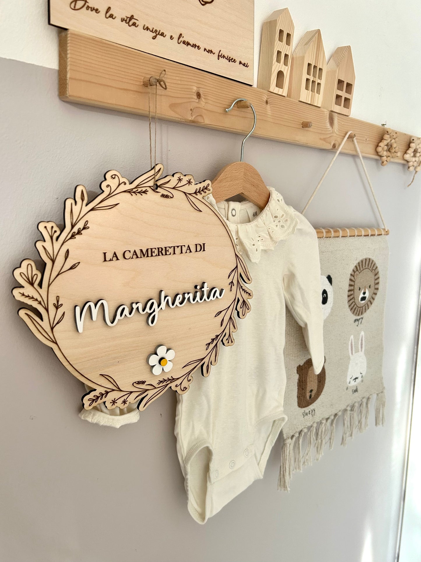 Targhetta fuori porta  floreale “ la cameretta di …”