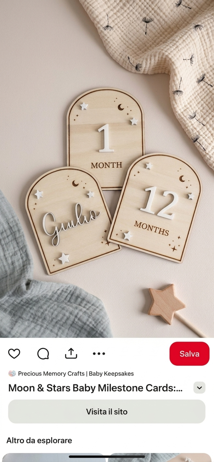 Milestone cards luna e stelle
