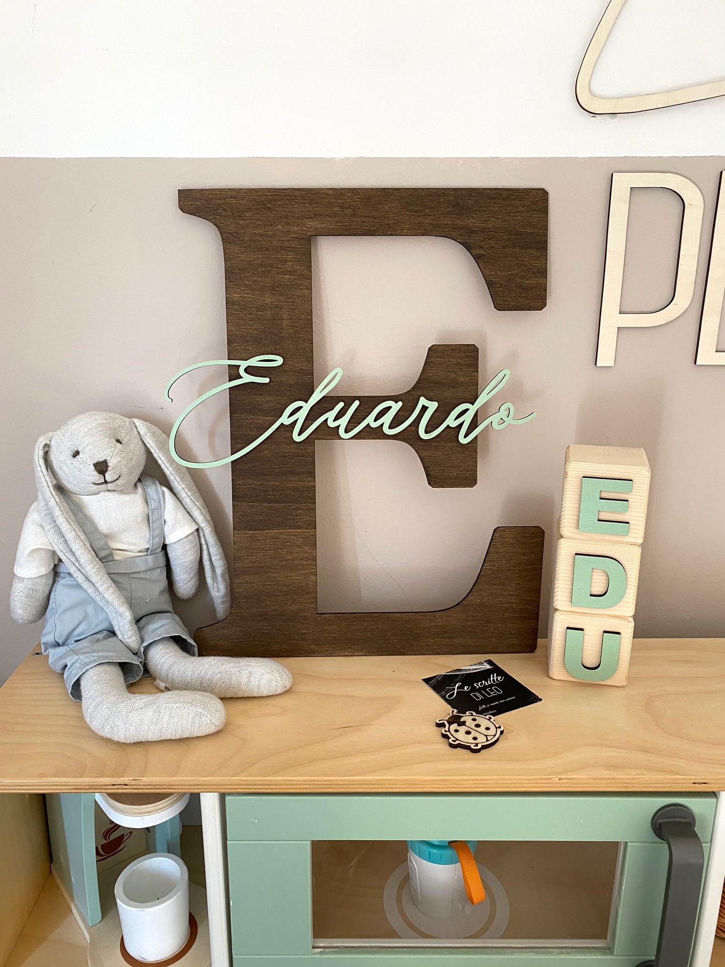 INIZIALE IN LEGNO CON NOME
