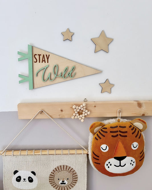 Bandierina in legno STAY WILD