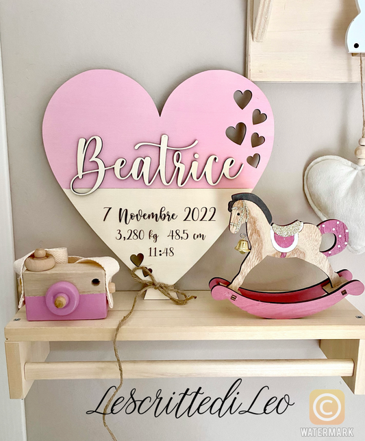 PALLONCINO CUORE CON DATI NASCITA