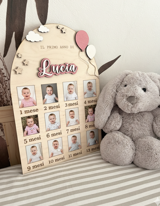 PORTAFOTO IN LEGNO " IL MIO PRIMO GIROINTORNO AL SOLE"