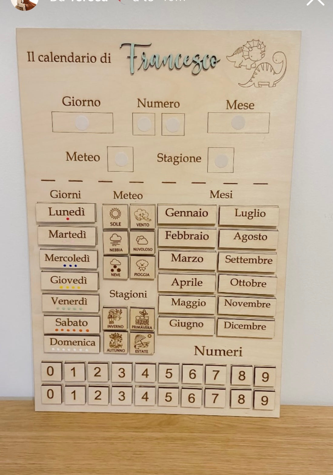 CALENDARIO IN LEGNO