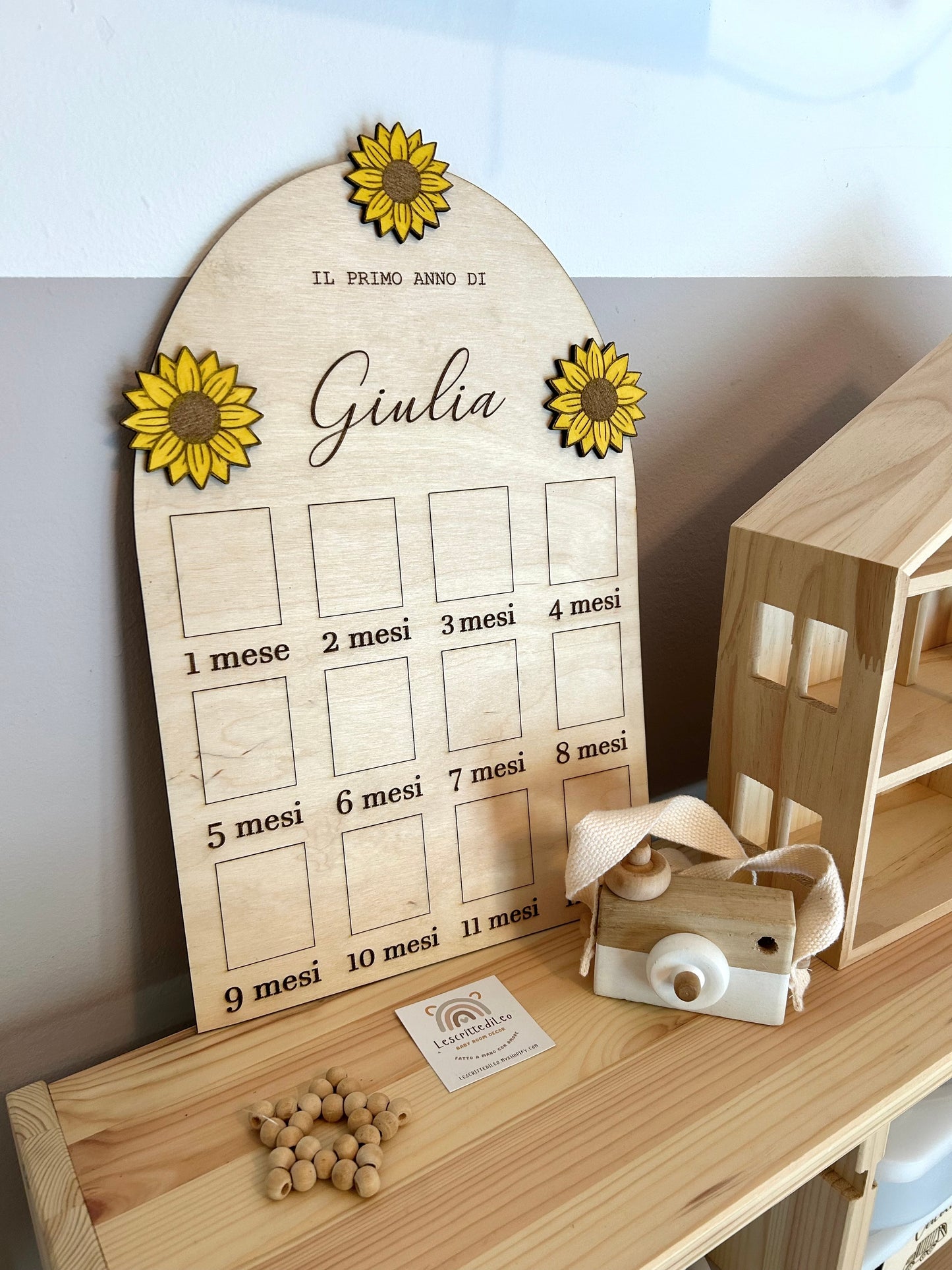 PORTAFOTO IN LEGNO " IL MIO PRIMO GIROINTORNO AL SOLE"