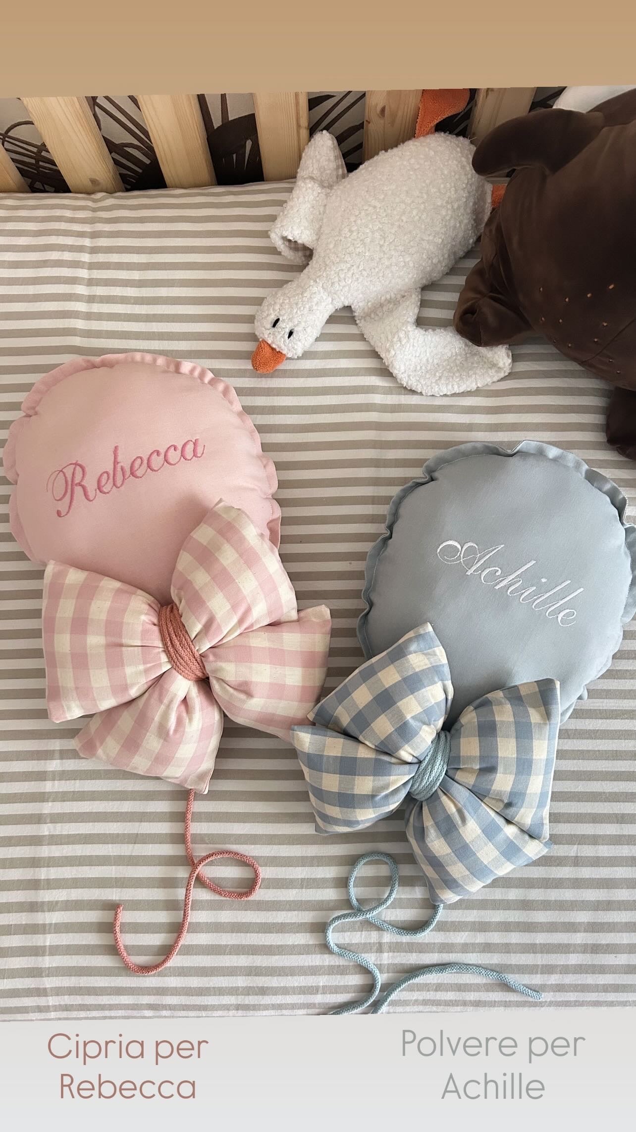 Fiocco nascita palloncino in stoffa