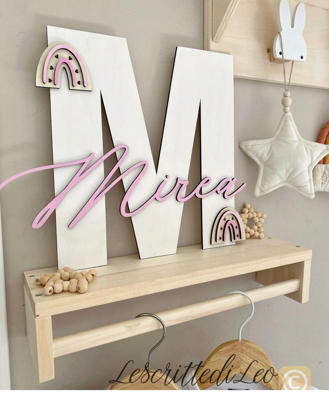 INIZIALE IN LEGNO CON NOME