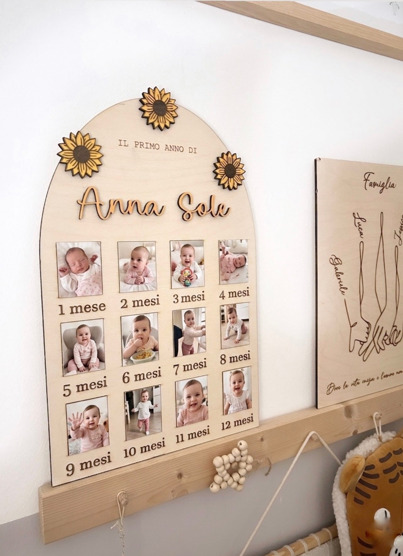 PORTAFOTO IN LEGNO " IL MIO PRIMO GIROINTORNO AL SOLE"