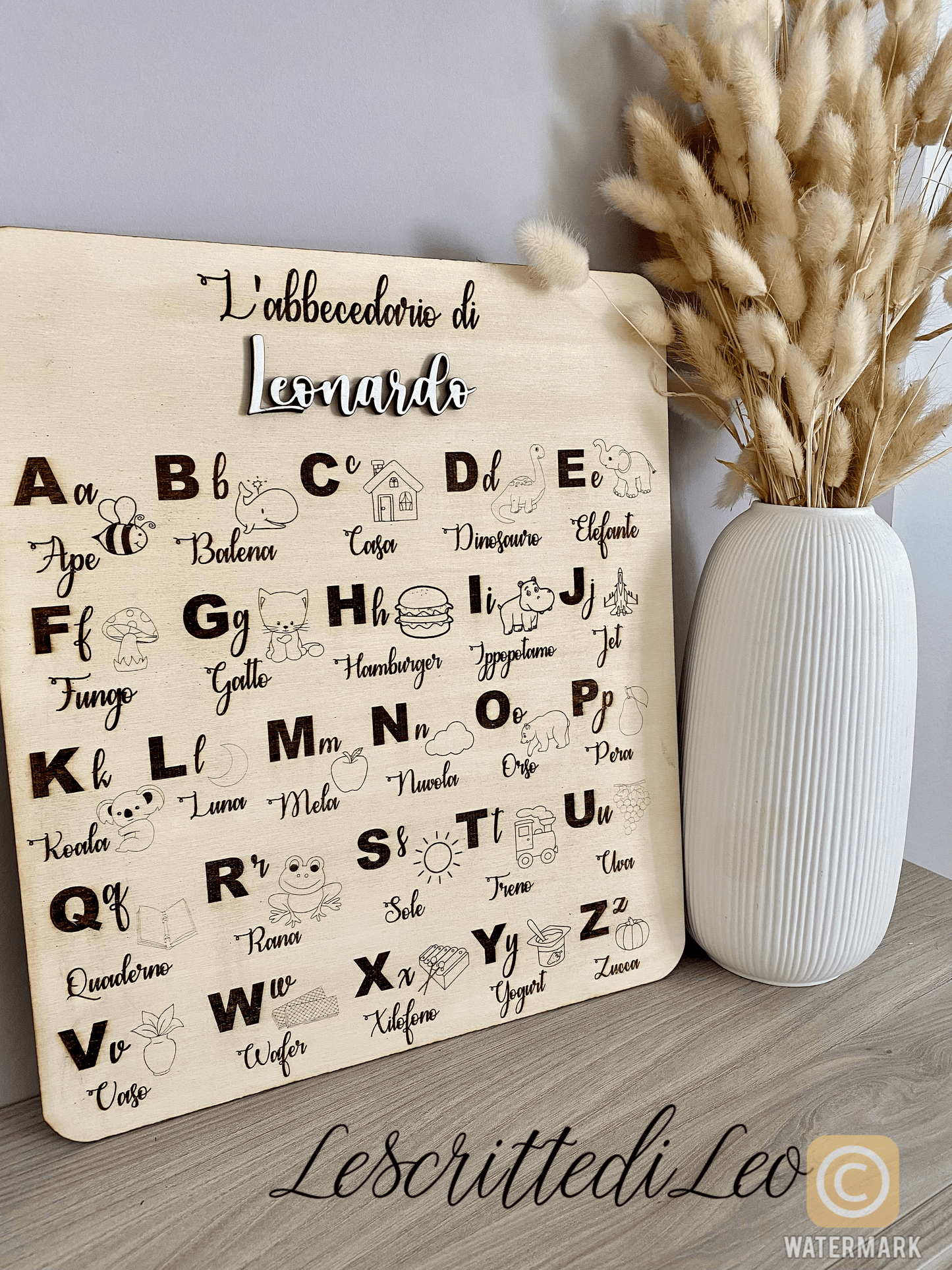 ABBECEDARIO IN LEGNO CON NOME