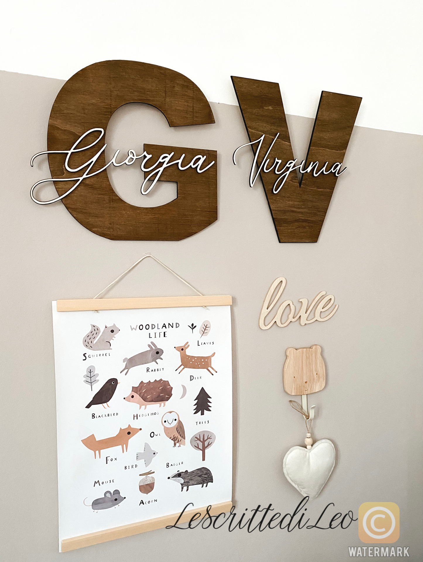 INIZIALE IN LEGNO CON NOME
