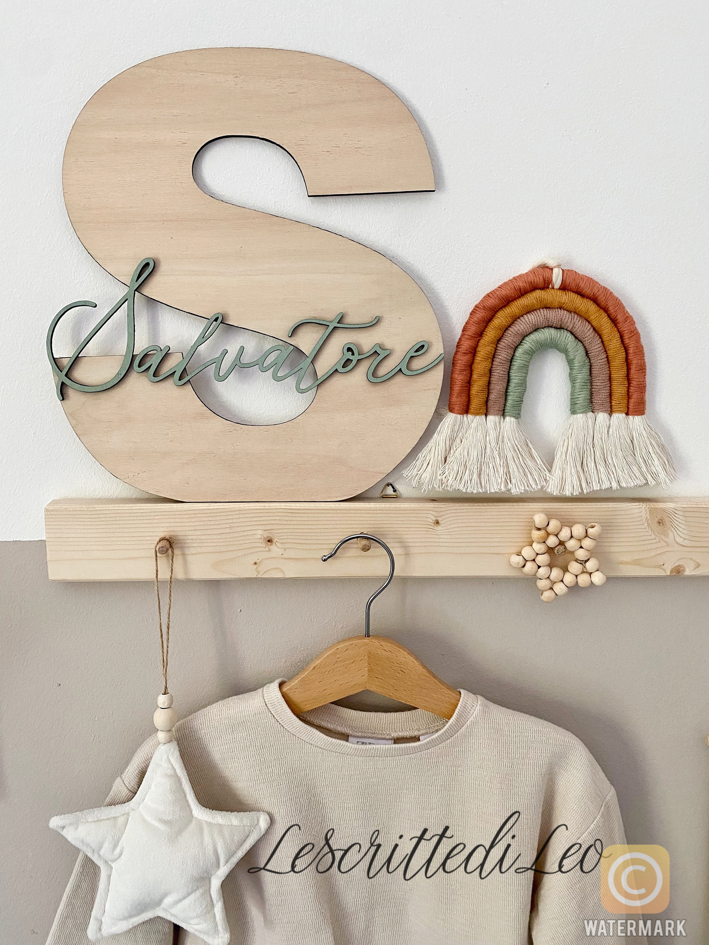 INIZIALE IN LEGNO CON NOME