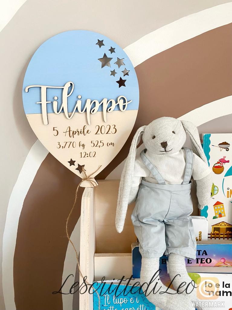 PALLONCINO IN LEGNO CON DATI NASCITA