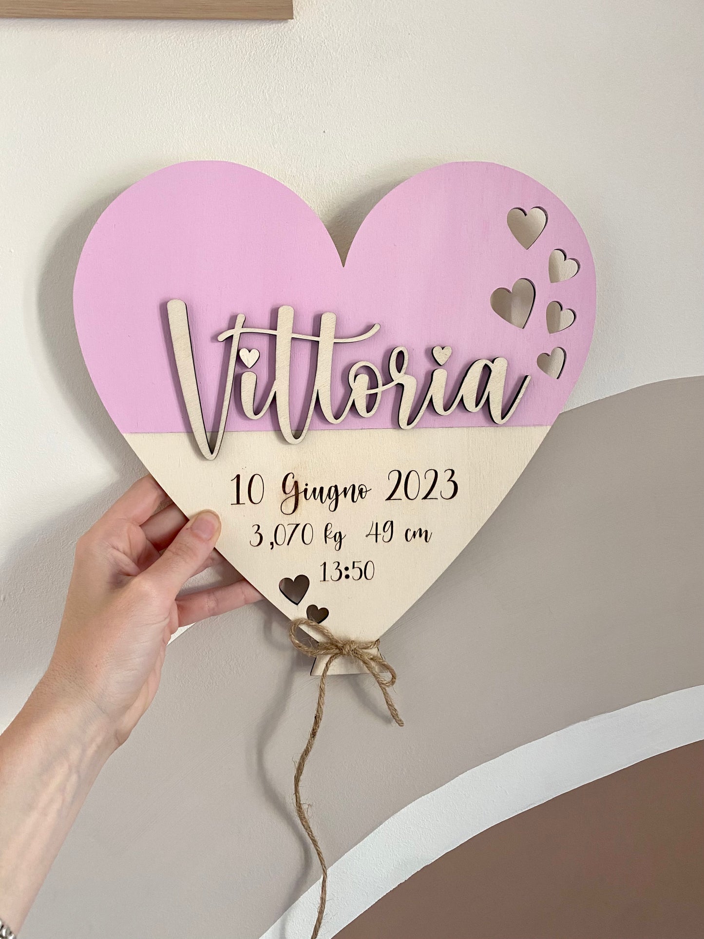 PALLONCINO CUORE CON DATI NASCITA